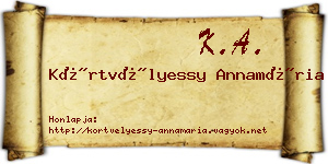 Körtvélyessy Annamária névjegykártya