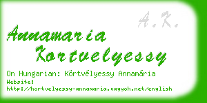 annamaria kortvelyessy business card